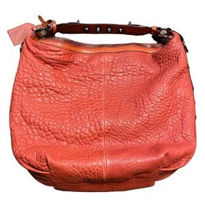 Reed Krakoff Grained Leather Orangish/Red Hobo Bag, Interior Staining, L…